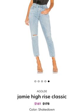 Agolde Vintage Light Blue High-Rise Button-Fly Jeans